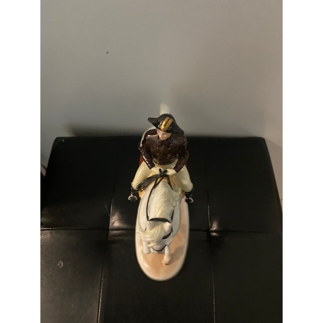 Ceramic 1920s Porcelain Rider on a Lipizzaner Horse Figurine For Sale - Image 7 of 7