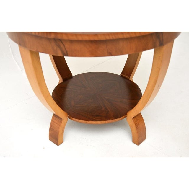 1930s Art Deco Figured Walnut Occasional Coffee Table, 1930s For Sale - Image 5 of 6