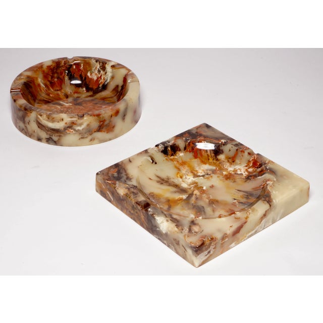 1970s Vintage "Ultra Stone" Ashtrays by Sunlight Industries - Set of 2 For Sale - Image 5 of 12