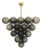 21st Century Italian Grappolo Polished Brass Frosted Smoky Murano Glass Chandelier by Fabio LTD For Sale