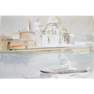 Carlo Ravagnan, View of the Church of the Salute, 1992, Watercolor For Sale