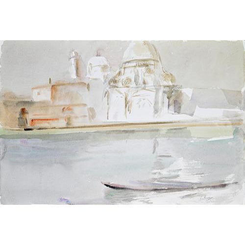 Carlo Ravagnan, View of the Church of the Salute, 1992, Watercolor For Sale