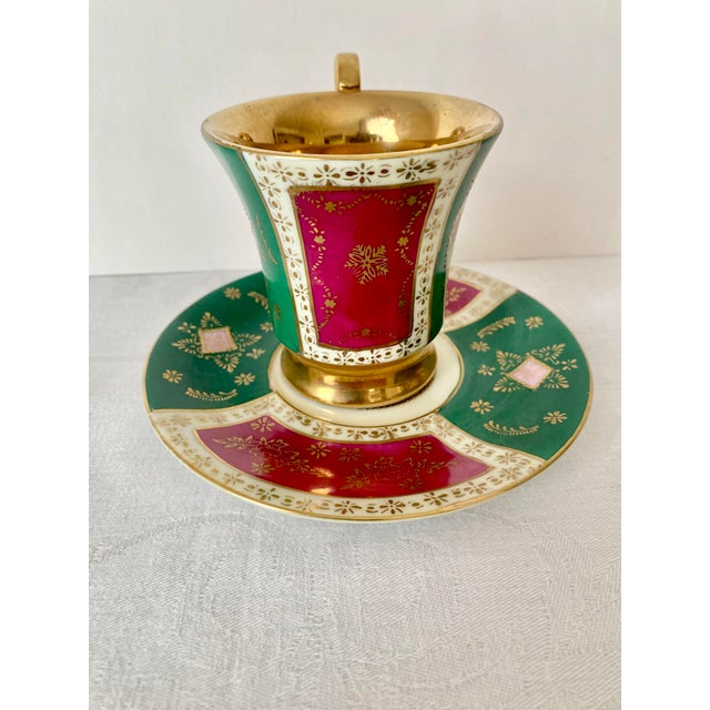 Vintage Arnart Porcelain Royal Vienna Style Courting Couple Teacup & Saucer Set 55/516 Mint Condition For Sale - Image 10 of 11