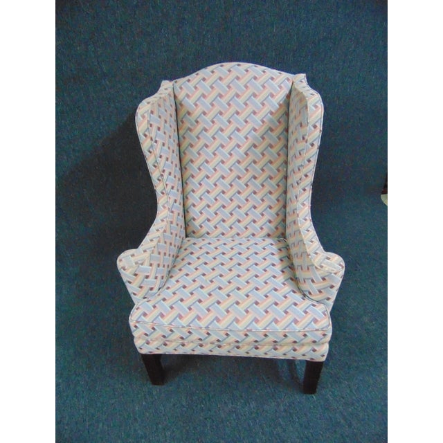 Late 20th Century Hickory Chair Co Chippendale Style Mahogany Wing Chair For Sale - Image 5 of 9