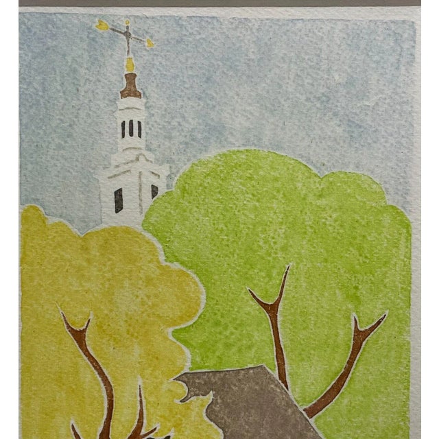 Paper Original Peter S Marshall 'provincetown Cottage' White Line Woodcut - Cape Cod For Sale - Image 7 of 11