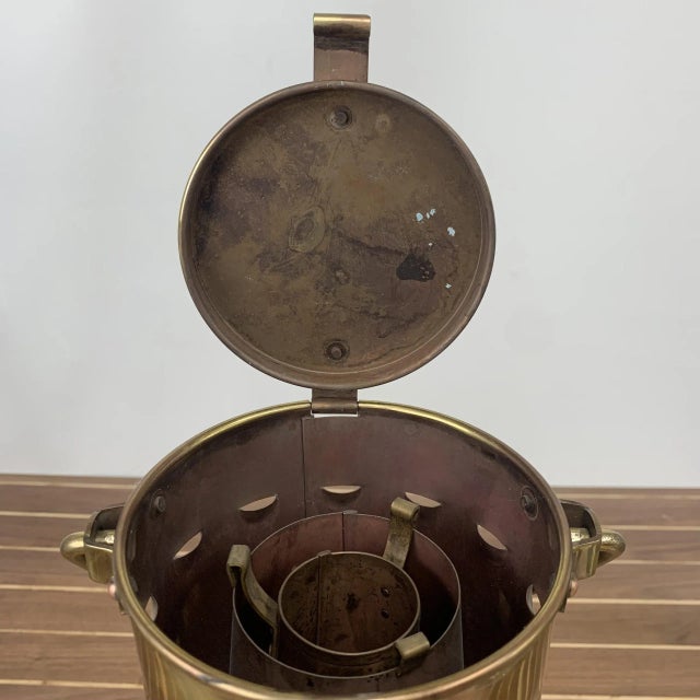 Mid 20th Century Nippon Sento Brass and Copper Red Fresnel Lens Oil Lantern For Sale - Image 5 of 9