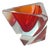 Murano Faceted Triangular Red Sommerso Ashtray by Flavio Poli, 1970 For Sale