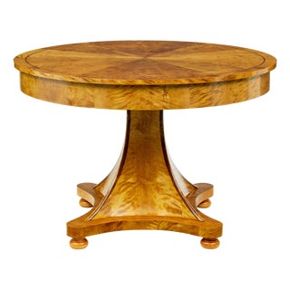 Scandinavian Art Deco Inlaid Birch Center Table, 1920 For Sale