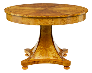Scandinavian Art Deco Inlaid Birch Center Table, 1920