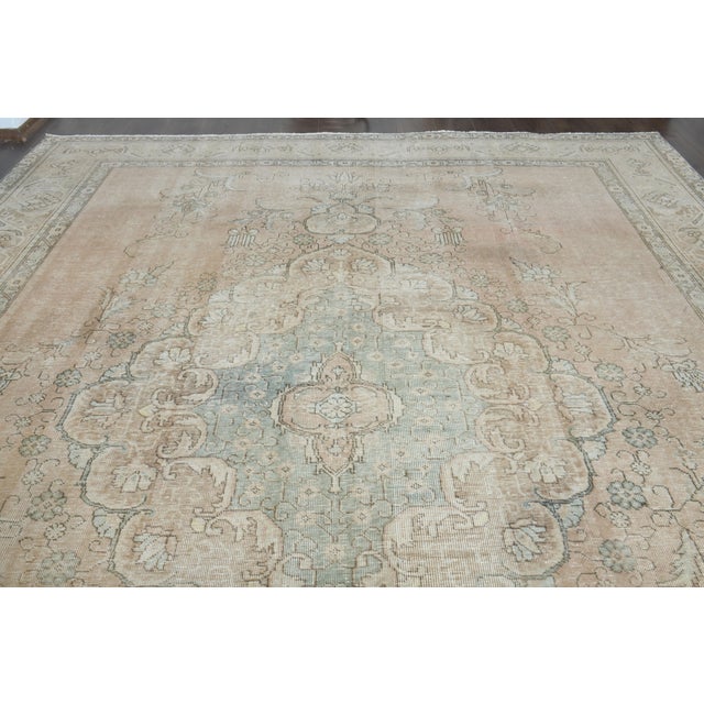 1970s 1970s Vintage Persian Handmade Wool Cotton Orange Area Rug For Sale - Image 5 of 11