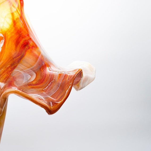 This exquisite art nouveau style mushroom-shaped lamp in the style of murano, a statement pieces in any room. The glass is...