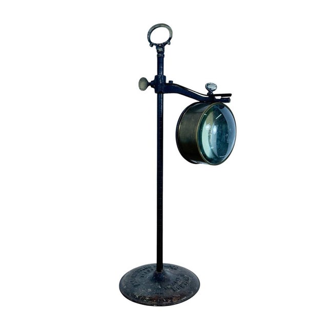 Antique Industrial Lens on Stand French Optical Display with Cast Iron Base, 1890s For Sale - Image 11 of 11