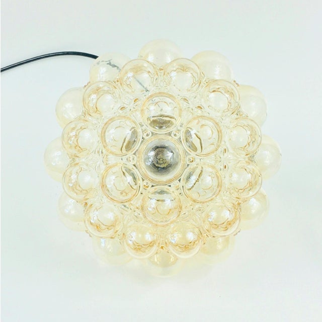 Metal Mid-Century Amber Bubble Glass Pendant Light by Helena Tynell for Limburg, Germany, 1960s For Sale - Image 7 of 11
