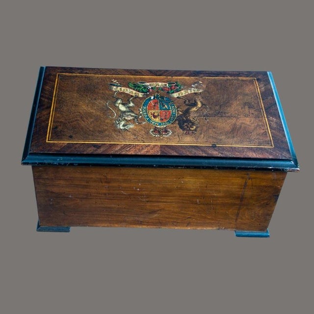19th Century Swiss Cylinder Music Box with Three Bells in Walnut Case For Sale - Image 3 of 11