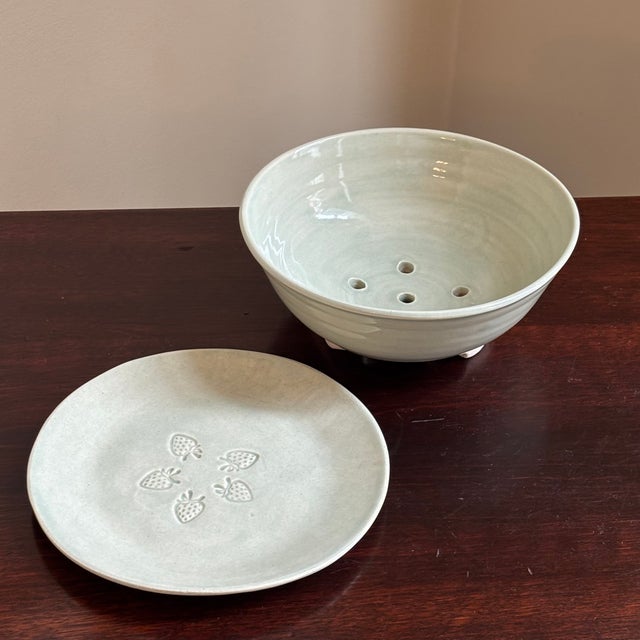Handcrafted Studio Pottery Berry Colander For Sale - Image 4 of 18