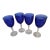 Vintage Cristal d'Arques "Antique Sapphire Blue" Water Goblets - Set of 4 For Sale