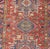 Textile Geometric Medallion Antique Persian Heriz Runner in Brick Red and Blue For Sale - Image 7 of 13