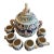 1954 Mid Century Modern German Gerz Castle Relief Stoneware Punch - Set of 7 For Sale