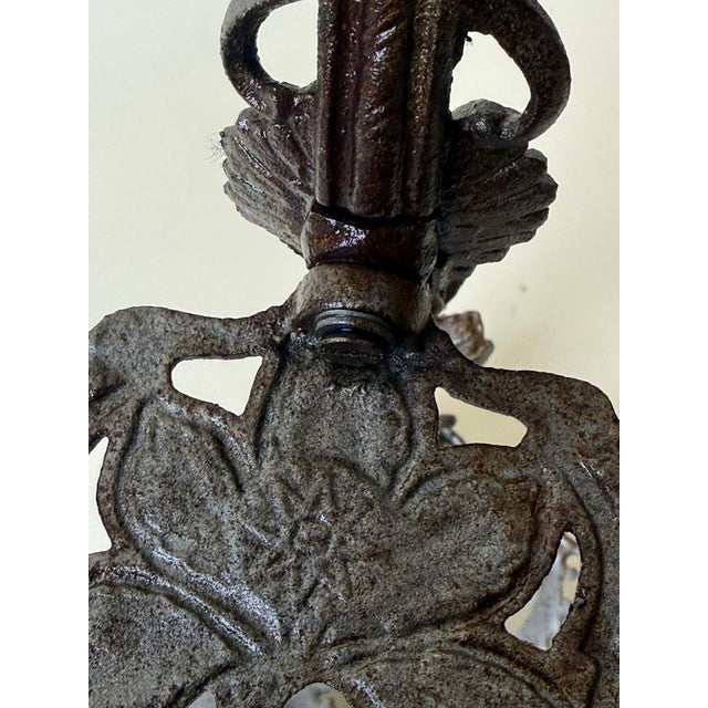 Art Nouveau Cast Iron Plant Stand with Chestnut Leaves, 1880s For Sale - Image 15 of 16