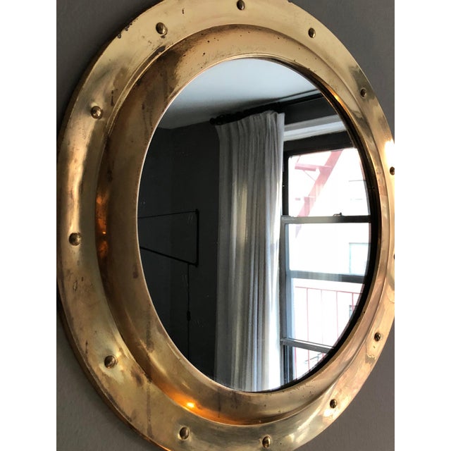 Rivet Porthole Brass Wall Mirror Chairish