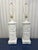 Pair of High-Gloss White Lacquer Chinoiserie Relief Table Lamps – 33” Striking pair of sculptural Chinoiserie-style table...