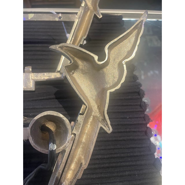 Metal Pair of 1920s French Art Deco Silver Sconces With Eagle Motif by Henry Mouynet For Sale - Image 7 of 8