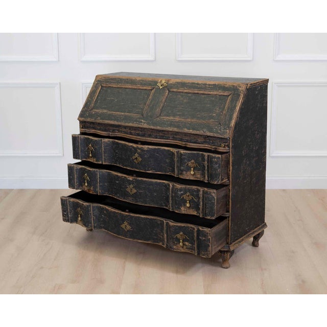 Rococo Danish Rococo Secretaire, Circa 1760 For Sale - Image 3 of 14