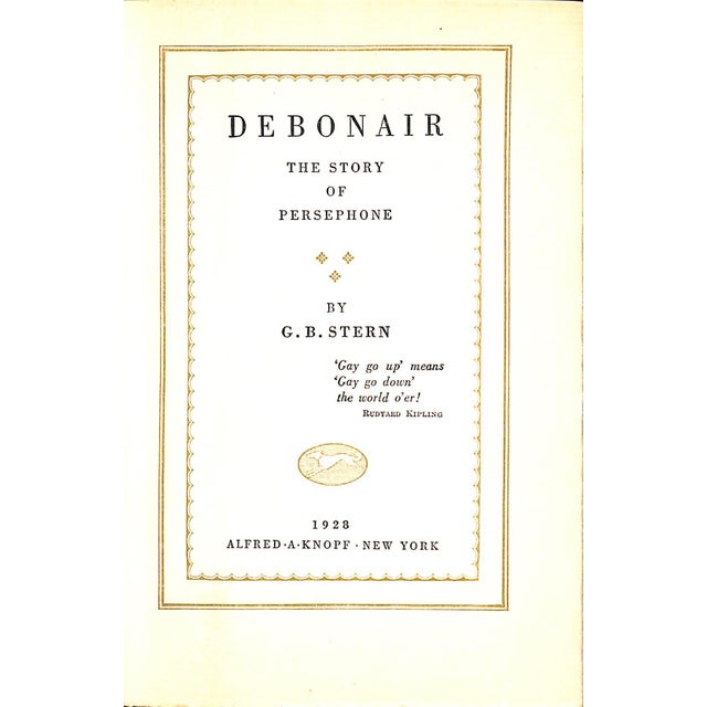 STERN, G.B. [311] pp. Alfred A. Knopf 1928 Third Printing 7 3/4" x 5 5/8" Jacket design by Ronald McRae The narrow Riviera...
