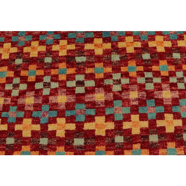 Modern Balochi Red/Blue Wool Rug - 3'3''x5'0'' For Sale In New York - Image 6 of 11