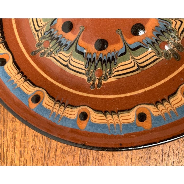 Ceramic Vintage Ceramic Handpainted Wall Plate, 1970s For Sale - Image 7 of 14