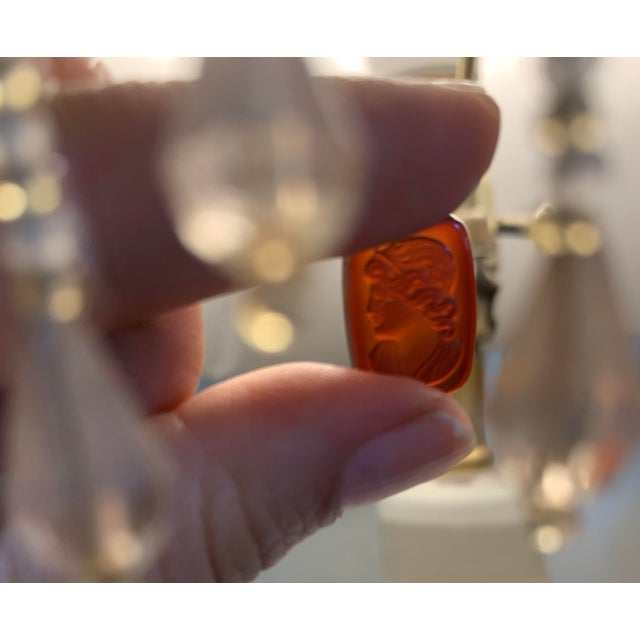 Early 20th Century Vintage Carnelian Intaglio Gemstone-Pair For Sale - Image 5 of 8