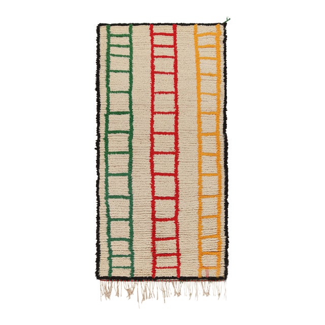 Vintage Moroccan Runner With Polychromatic Geometric Patterns, From Rug & Kilim For Sale