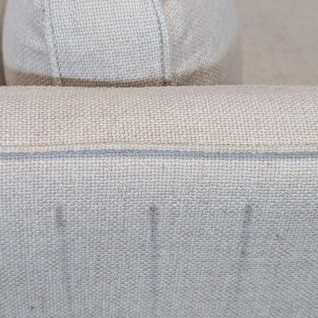 Beige West Elm Monroe Modern Light Beige Chaise Sofa With Bolster Pillow For Sale - Image 8 of 9