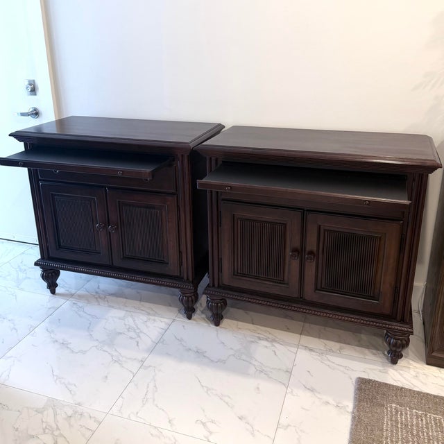 Late 20th Century Late 20th Century Kincaid Solid Wood Oversized Bedside Chests / Nightstands, Pair For Sale - Image 5 of 9