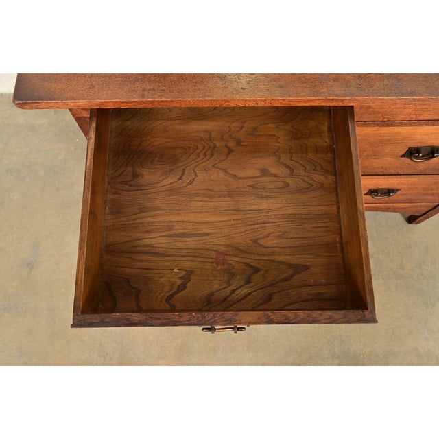 Wood Gustav Stickley Antique Mission Oak Arts & Crafts Dresser With Mirror, Circa 1910 For Sale - Image 7 of 16