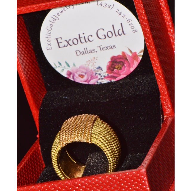 Authentic Vintage Roberto Coin Opera 18k Yellow & Rose Gold Wide Statement Band Ring With Hidden Ruby, Size 7.5 For Sale - Image 17 of 17