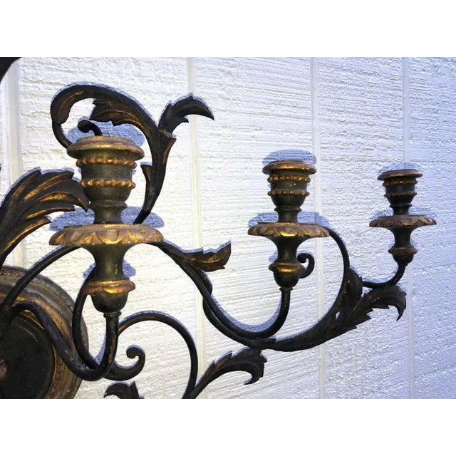 Italianate Tole and Wood Wall Sconce For Sale - Image 10 of 13