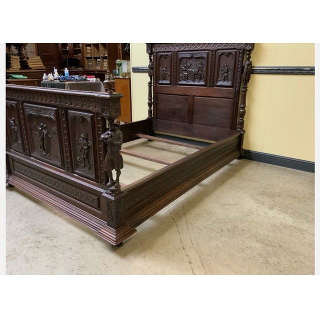 Antique Bed, Brittany, France, 1880 For Sale - Image 10 of 12