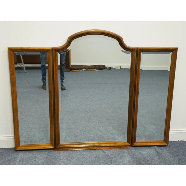 Italian Ethan Allen Classic Manor Solid Maple 60" Tri-View Mirror 15-5030 - 204 Finish For Sale - Image 3 of 8