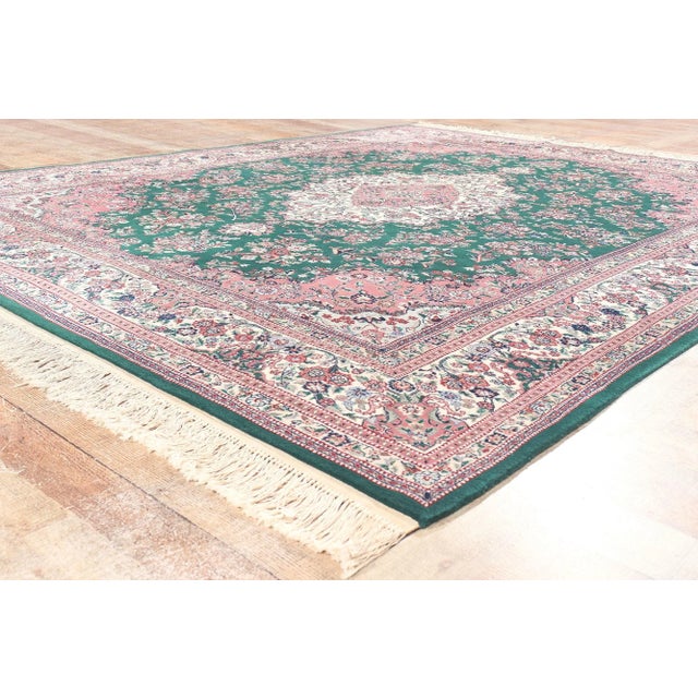 Textile Vintage Chinese Wool and Silk Tabriz Rug - 08'00 X 10'01 For Sale - Image 7 of 9