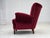1960s Danish Armchair in Cherry-Red Velour with Beech Legs, 1960s For Sale - Image 5 of 18