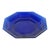 Deep Cobalt Blue Glass Plate 8 Sided Octagonal Small Dish Geometric Style 4879b For Sale