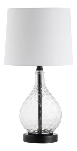 Contemporary Glass Base Table Lamp - Black & Clear