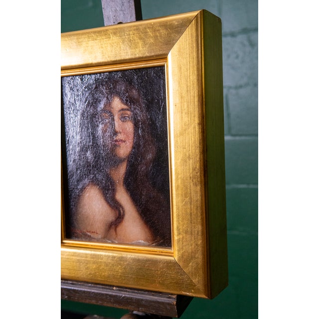 Early 20th C Portrait of a Brunette | Schmand, James Phillip For Sale - Image 4 of 8