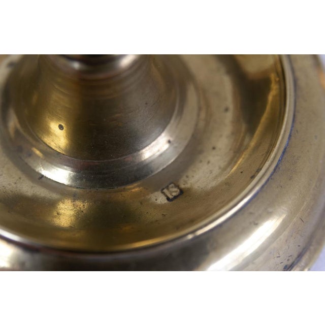 Antique Danish Brass Candlesticks from Næstved, Set of 3, 1780s For Sale - Image 11 of 17