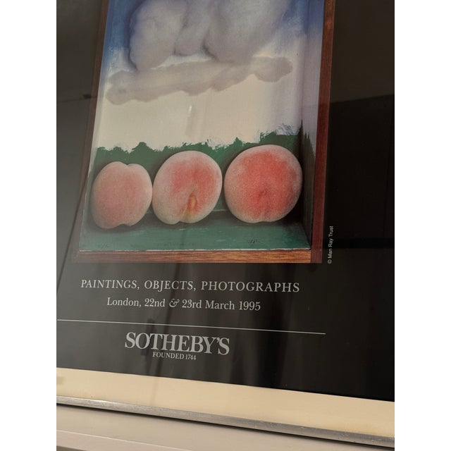 1990s 1995 Man Ray Three Peaches Poster for Sotheby's, Framed, Original For Sale - Image 5 of 6