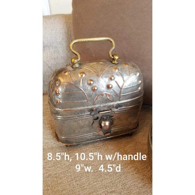 Late 19th Century Collection of Three Antique Silvered Copper Boxes For Sale - Image 5 of 13