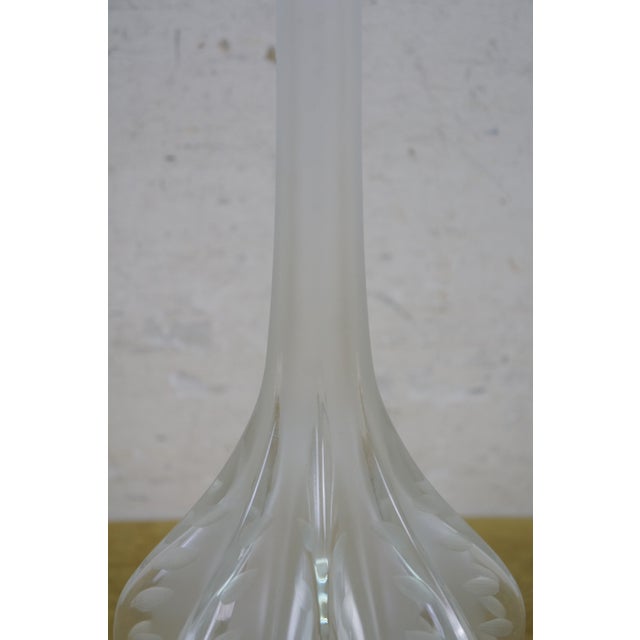 Glass Lalique France Crystal Marie Claude Soliflore Frosted Etched Crystal Vase 14" For Sale - Image 7 of 14