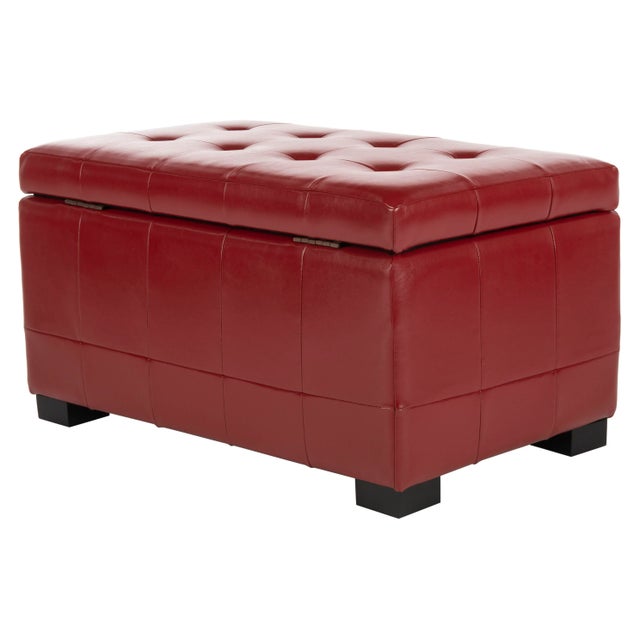 2020s Storage Bench in Red & Black For Sale - Image 5 of 11