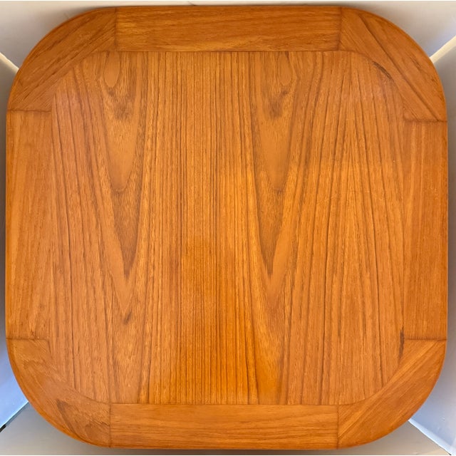 Mid-Century Modern Chunky Wooden Side Table From 70's For Sale - Image 3 of 5